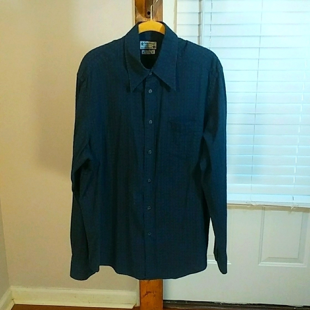 Lucky Brand Mens Blue Casual 100% Cotton Button Up Long Sleeves Shirt Size XL